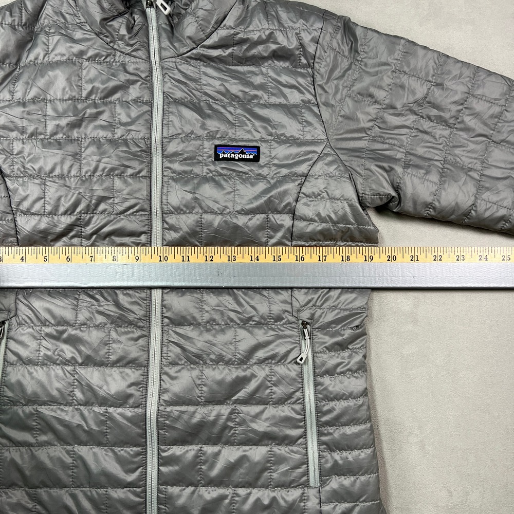 Patagonia Nano Puff Jacket Women M Gray Full Zip Puffer Outdoor x Jack Daniels - Picture 4 of 11